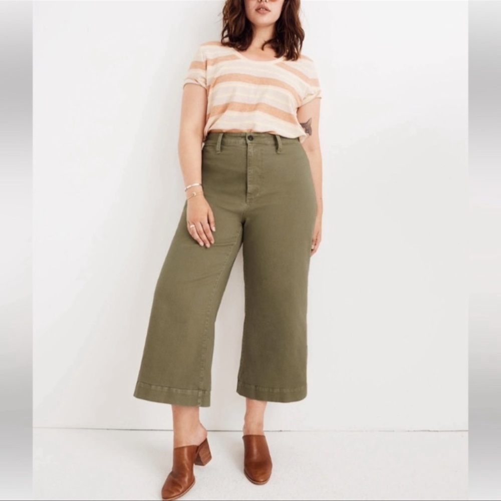 Madewell Curvy Slim Emmett Wide Leg Crop Pants Sz 35